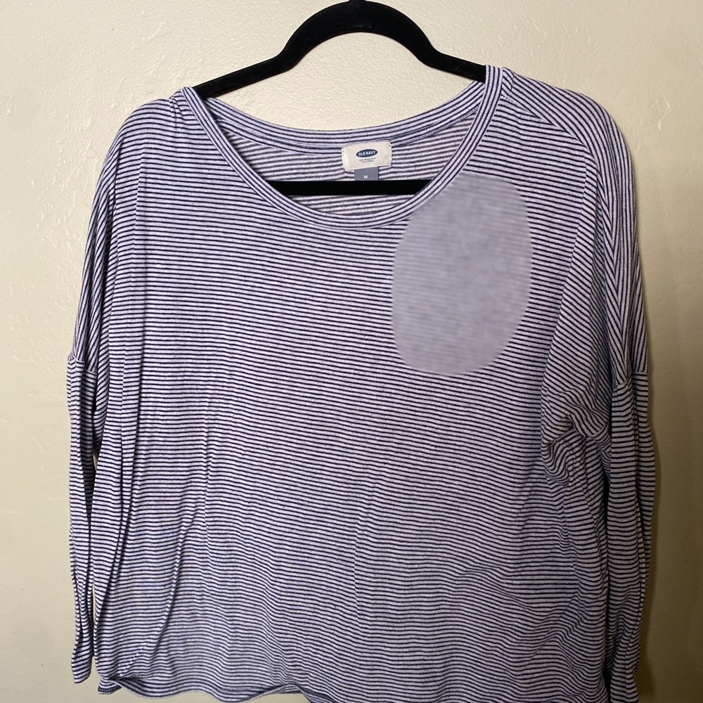Old Navy Black and White Long Sleeve Tee